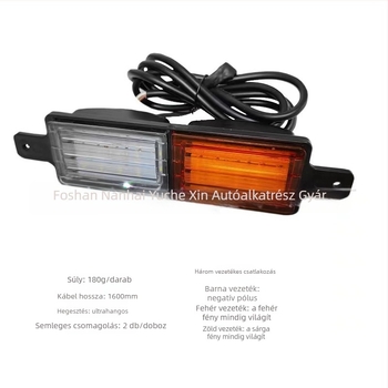 LED hátsó lámpa pickuphoz, kisbuszhoz és RV-hez – fehér ház, két tónusú sárga fény