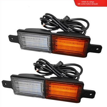 LED hátsó lámpa pickuphoz, kisbuszhoz és RV-hez – fehér ház, két tónusú sárga fény