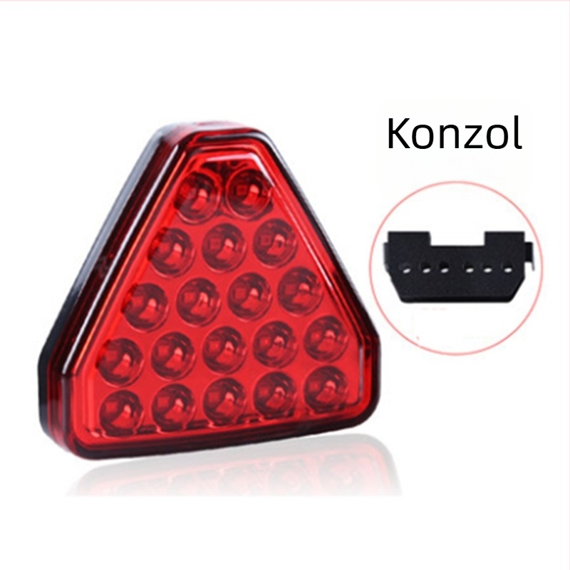 LED háromszög hátsó lámpa autókhoz – univerzális rögzítés, figyelmeztető villanófény, parkolás, ütközés elleni, fék és tempomat világítás