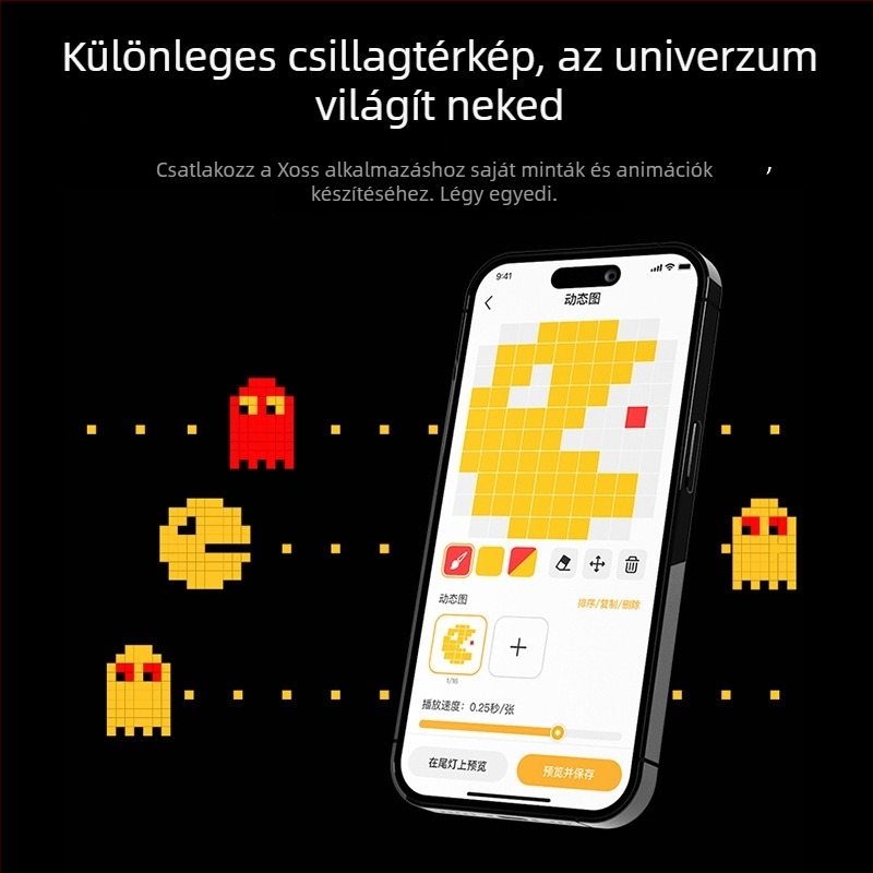 XOSS Walker hátsó kerékpár lámpa dot-matrix LED-del, fékindukciós figyelmeztetéssel, út- és MTB kerékpárokhoz, éjszakai tekeréshez