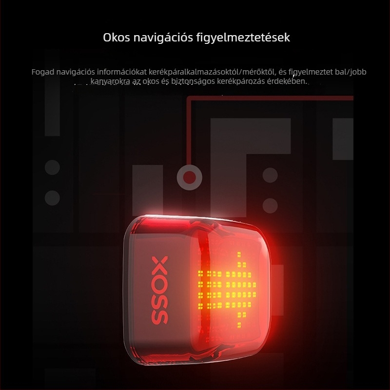 XOSS Walker hátsó kerékpár lámpa dot-matrix LED-del, fékindukciós figyelmeztetéssel, út- és MTB kerékpárokhoz, éjszakai tekeréshez