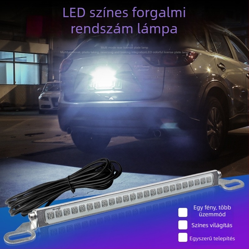 Autó LED rendszámtábla világítás, alumínium test, 12V, 10W, élettartam 50000 óra, univerzális illeszkedés