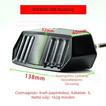 Motorkerékpár hátsó lámpa, modell RAYBAN-008, LED fényvezető, 1.8W, 12V