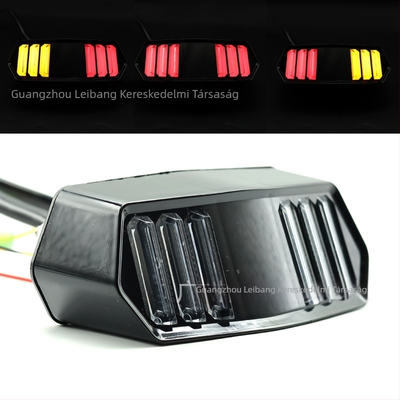 Motorkerékpár hátsó lámpa, modell RAYBAN-008, LED fényvezető, 1.8W, 12V