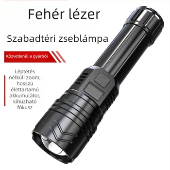 Töltőhető kézi zseblámpa: ultranagy fényerővel és hosszú hatótávolsággal, LED 15W, 3,7V, beépített 18650-es akkumulátor, hatótávolság 200–500 m