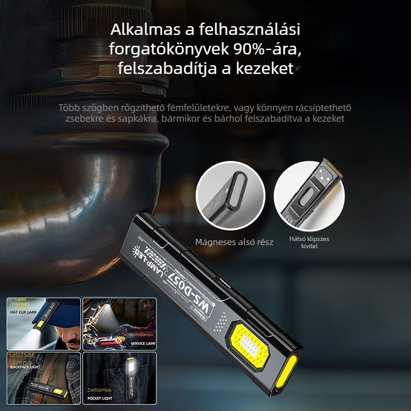 Többfunkciós LED-mágneses hordozható munkalámpa