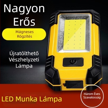 COB munkalámpa LED USB töltéssel, 10W, 3.7V, 4000mAh