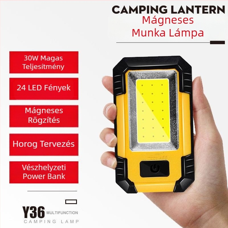 COB munkalámpa LED USB töltéssel, 10W, 3.7V, 4000mAh