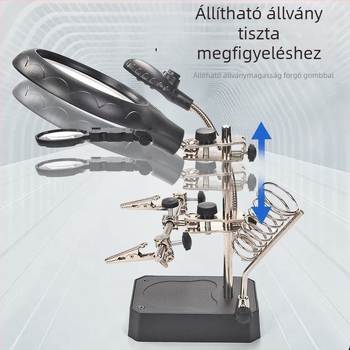 LED nagyító lámpa áramkörök javításához, 360°-os forgatás, energiatakarékos