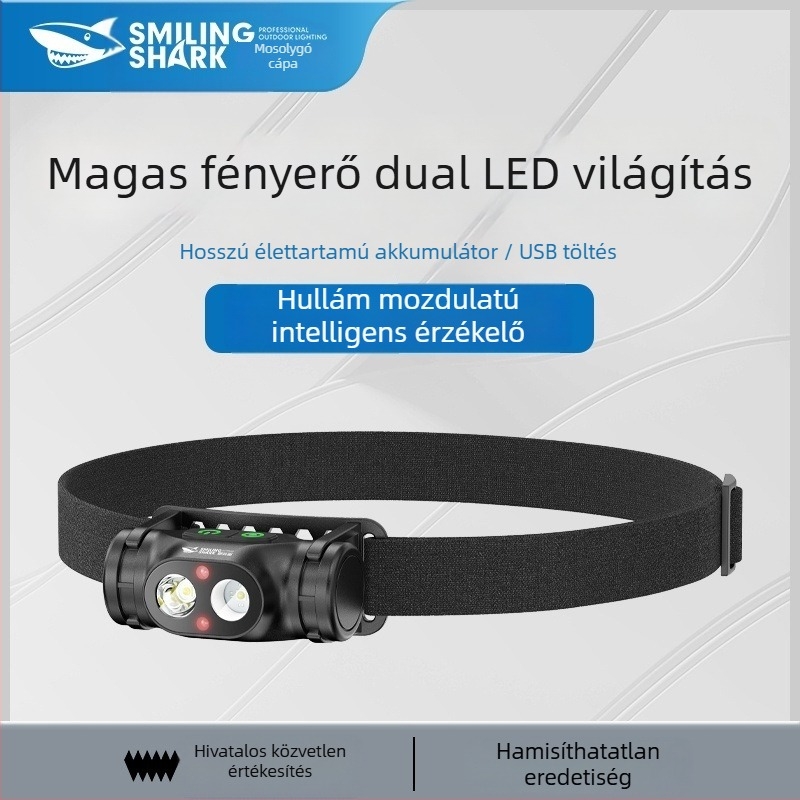 Új többfunkciós robbanásbiztos fejlámpa hullámérzékelővel, LED világítással, ABS ház, 800–5000 mAh akkumulátor, újratölthető, hatótávolság 100–200 m