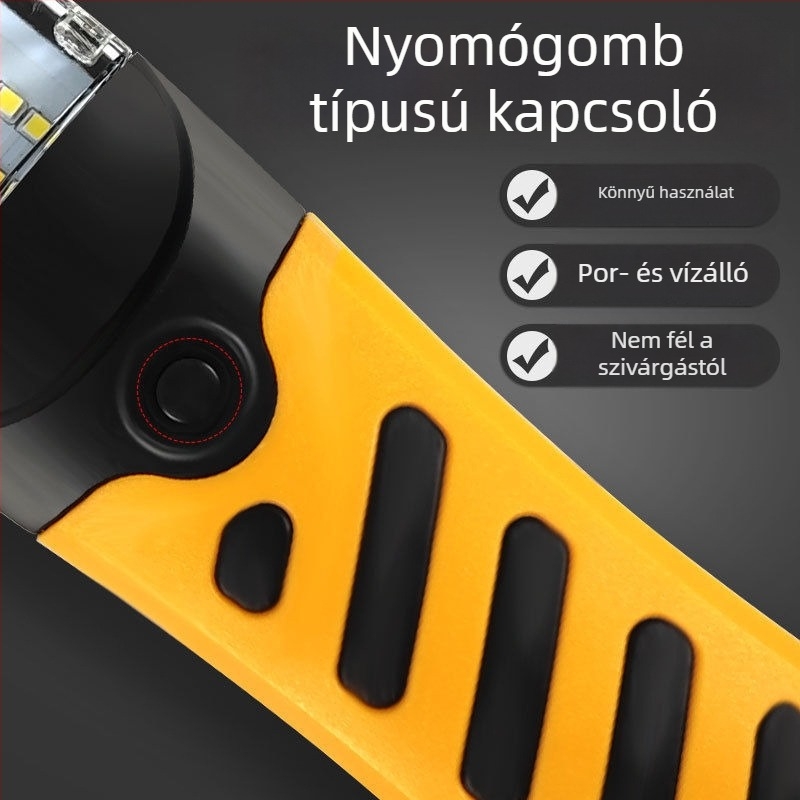 Kézben tartható töltővel rendelkező munkalámpa autójavításhoz kábellel – LED, 100W, 5000 lm, IP65, 3.7V