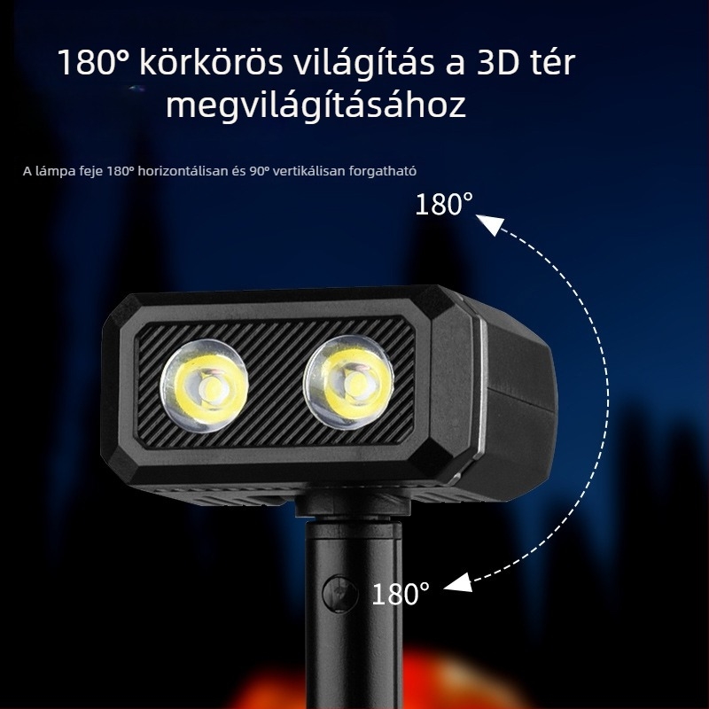 LED mágneses munka lámpa teleszkópos karokkal, 180°-os forgatás, 10W, 1200mAh, újratölthető, kültéri kempinghez és vizsgálatokhoz