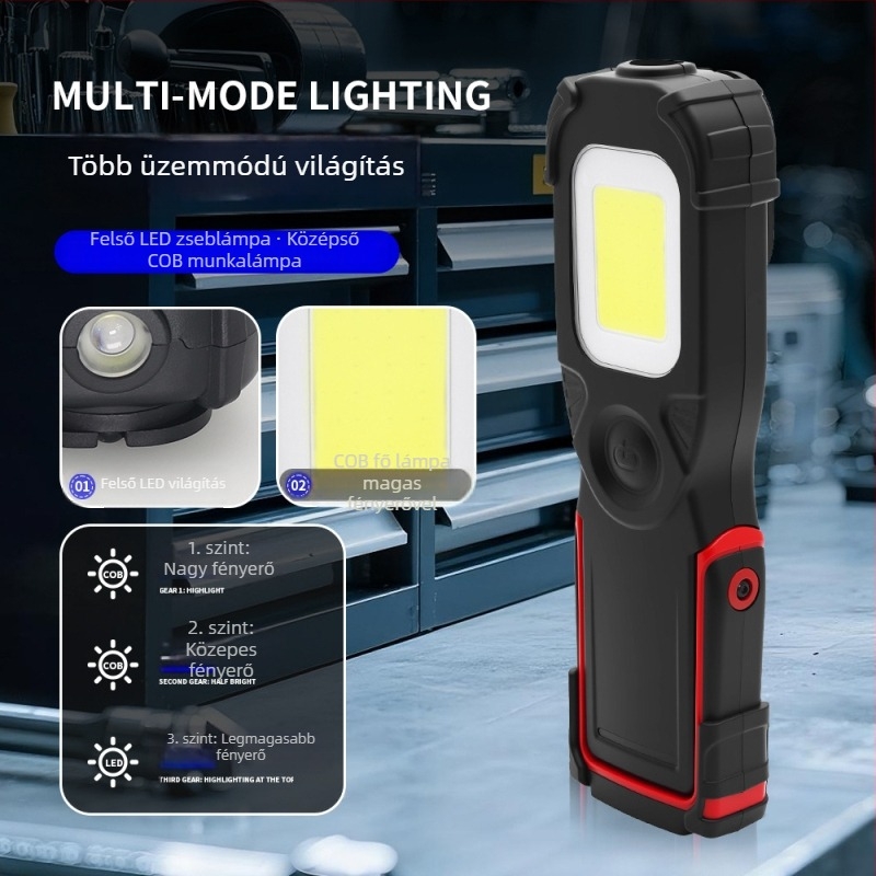 Kültéri mágneses COB munka világítás, újratölthető, 1000 lm, 3,7 V, modell S690