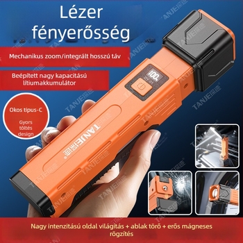 Összecsukható LED munka lámpa COB+LED-del, 15W, beépített 18650-es akkumulátor, Type-C töltés, 360° forgás