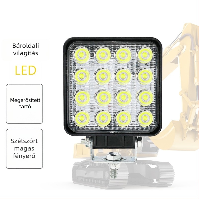 LED Munkalámpa ásógéphez és targoncához - 48W, 12-80V, 2000 lm, 5000 h, alumínium és PC ház, modell Y-F16