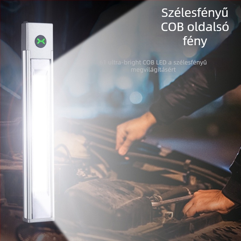 Mágneses toll LED-lámpa, 5W, 1000mAh akkumulátor, ABS tokozás, többfunkciós
