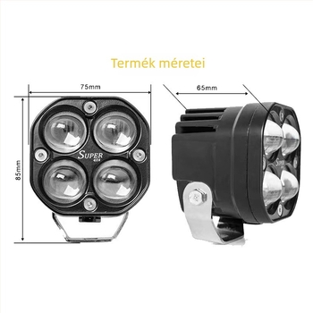Kettőszínű 40W-os autó reflektor, 12-24V, 4000LM, LED 5050, alumínium/PC ház
