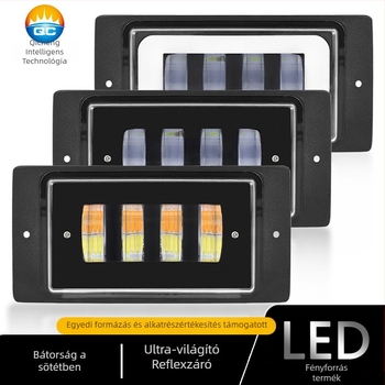 4‑LED elülső ködfény lámpa motorkerékpárhoz és univerzális autó LED fényszóró, modell Lada 4LED, 9–36V, 6000 lm, 3500–6000 K, élettartam 50 000 óra