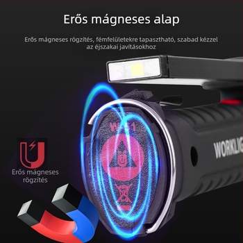 Összecsukható COB munka lámpa, mágneses sátorvilágítás, 10W, beépített 18650 akkumulátor