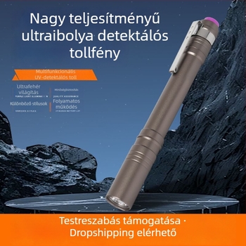 LED vizsgálólámpa alumíniumötvözetből, akkumulátoros (2xAA), teljesítmény 3W/5W, kompakt hordozható inspekciós lámpa