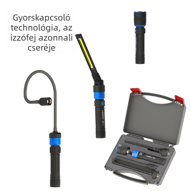 Reshen kézben tartható zseblámpa – All-in-One Quick-Connect világító készlet, modell LS-QC05; 1200 lm; 3,7 V; IP54; LED élettartam 100000 óra