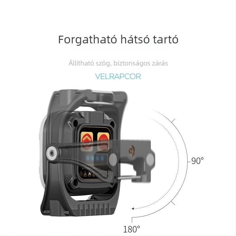 Hordozható mini LED munkalámpa mágneses záróval és három világítási móddal, ABS/PC ház, töltő, kézi meghajtású energiaforrás