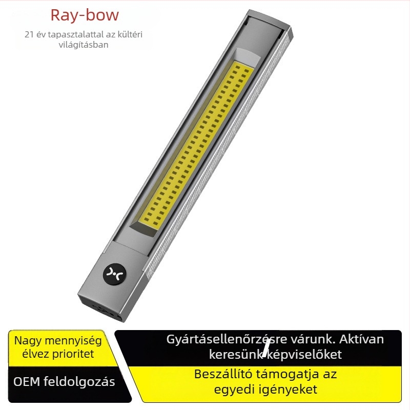 LED munka lámpa autójavításhoz, mágneses, újratölthető, 5W, 360° forgás, hatótávolság kevesebb mint 50 m