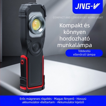 COB+LED Munkalámpa, S695 Kézben tartható autójavító világítás, 3,7V, 4 óra töltés, 5–24 óra működés