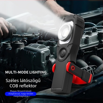 COB+LED Munkalámpa, S695 Kézben tartható autójavító világítás, 3,7V, 4 óra töltés, 5–24 óra működés