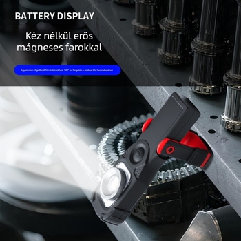 COB+LED Munkalámpa, S695 Kézben tartható autójavító világítás, 3,7V, 4 óra töltés, 5–24 óra működés