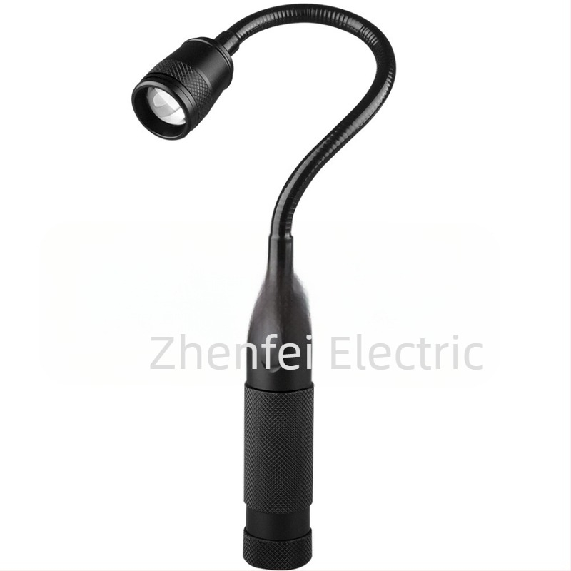 Alumíniumötvözetből készült LED elemlámpa, mágneses, 10W, 360° forgás, kézi tekerővel működik, többfunkciós, töltővel együtt