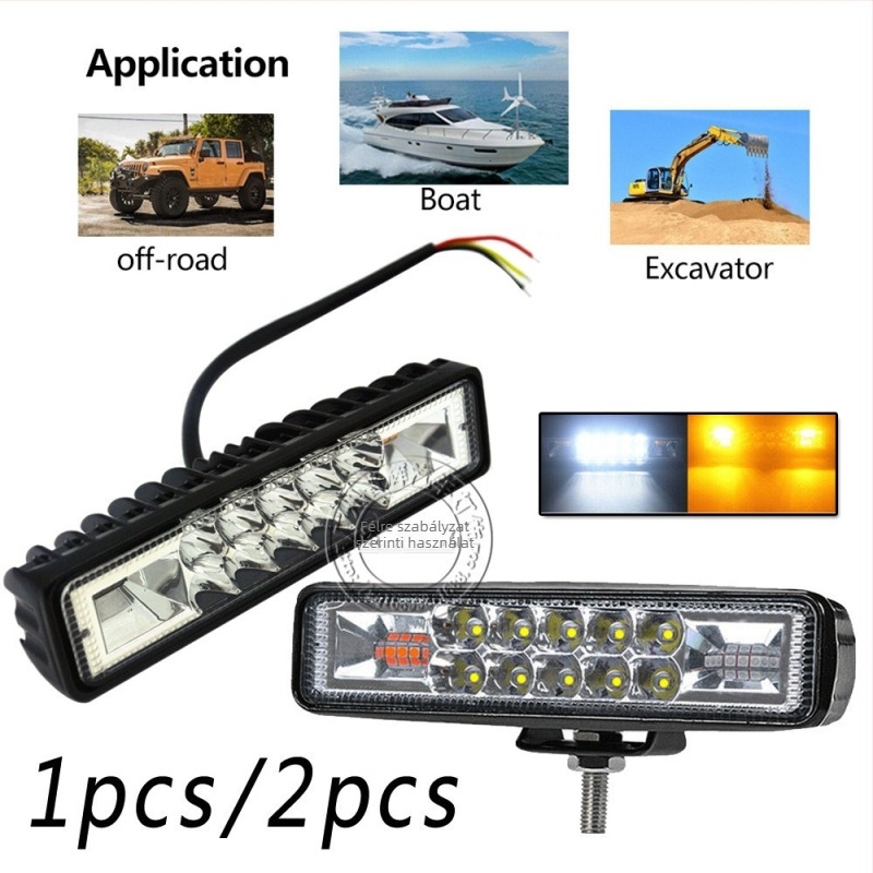 Autó- és motorkerékpár LED munkalámpa, egyenes rúd, 48W, 12-24V, 5000 lm, 50 000 óra