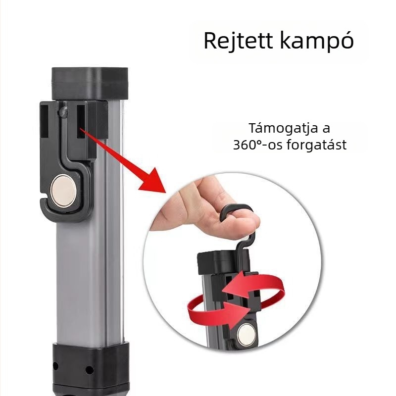 COB LED többfunkciós autó-karbantartó lámpa, összecsukható mágneses alap, USB-töltés, 2000mAh, fénynyaláb 50–100 m