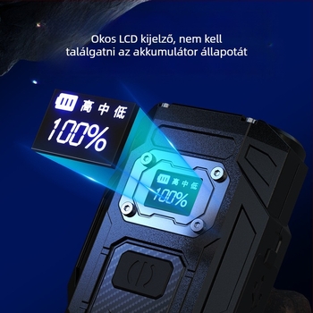 Újratölthető mágneses munkalámpa LED-del és power bankkal, 1200 mAh, 5 W, hatótáv 100 m-ig