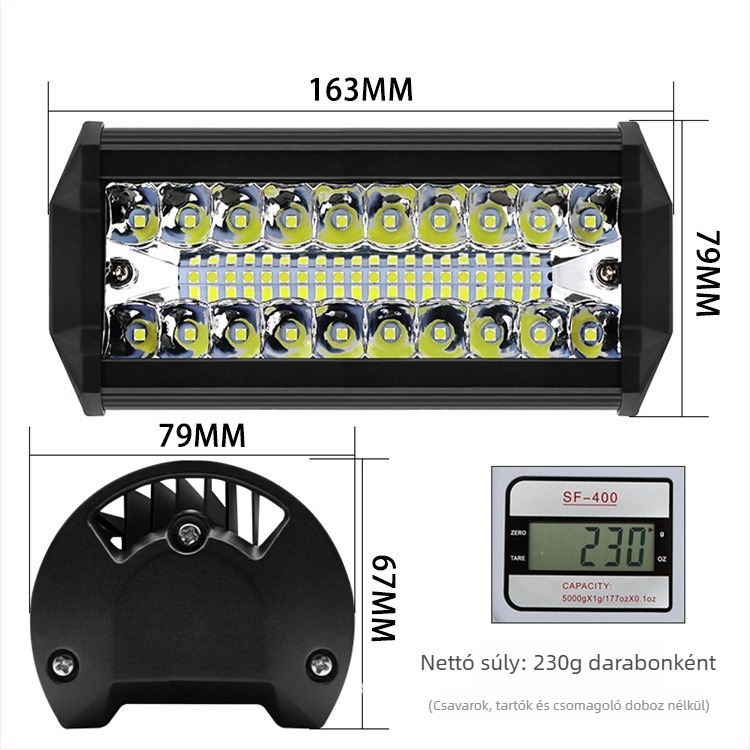 LED munkafény terepjáró járművekhez, LED fényforrás, 120W, 24V, élettartam 30 000 óra, 4800 lm
