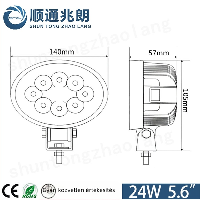 TY4C27W LED munkalámpa terepjáró járművekhez, 27W, 10-60V, 3000 lm, 6000K, IP67