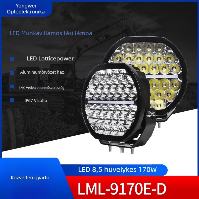 LED terepmunka világító lámpa, 70W, 9-30V DC, alumíniumötvözet ház, modell LML-9170E-D, 3000-6000K színhőmérséklet