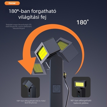 Kézben tartható autójavítási lámpa, 5V, 10W, 300lm, 50m hatótáv, IP44
