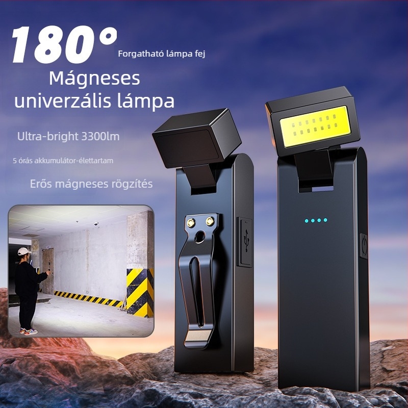 Kézben tartható autójavítási lámpa, 5V, 10W, 300lm, 50m hatótáv, IP44