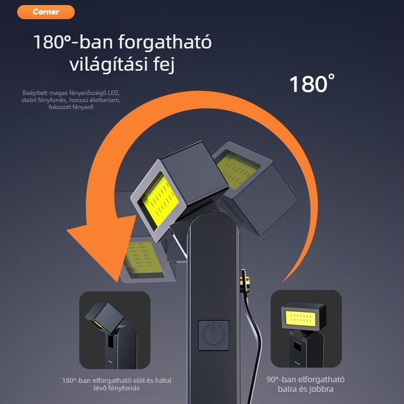 Kézben tartható autójavítási lámpa, 5V, 10W, 300lm, 50m hatótáv, IP44