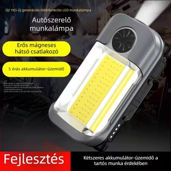 Kézben tartható autó javító munka lámpa USB töltéssel, COB LED, összecsukható kivitel, 60 W, körülbelül 4 óra üzemidő