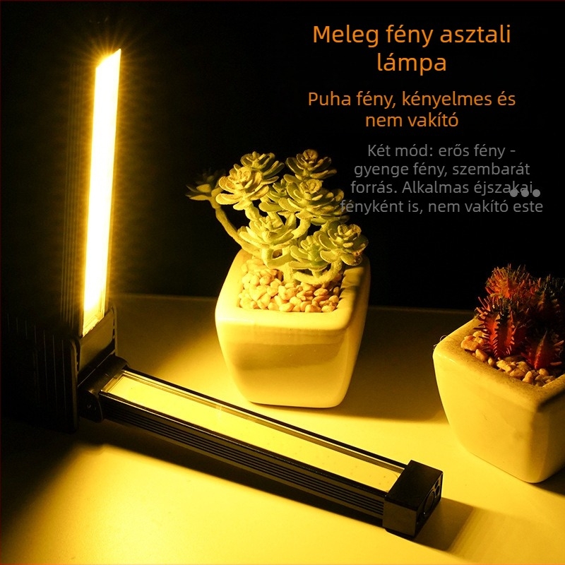 Többcélú újratölthető COB munka- és LED-lámpa, 5W, 1200mAh akkumulátor, alumínium ötvözet test, kézi hajtás