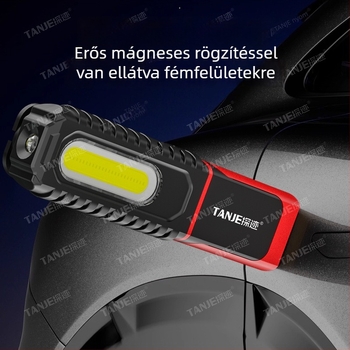 LED újratölthető munkalámpa mágneses rögzítéssel, ellenőrző és járműjavító világítás, hordozható megvilágítás