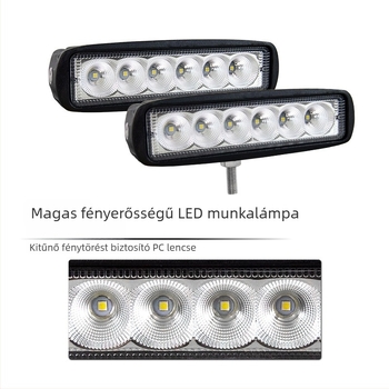 LED munkalámpa, 18W, 12-24V, 5000 lm, 6000K, Modell YY-04-2x18fgb-f
