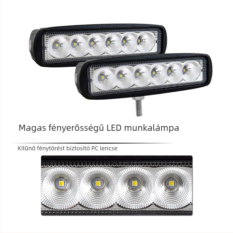 LED munkalámpa, 18W, 12-24V, 5000 lm, 6000K, Modell YY-04-2x18fgb-f
