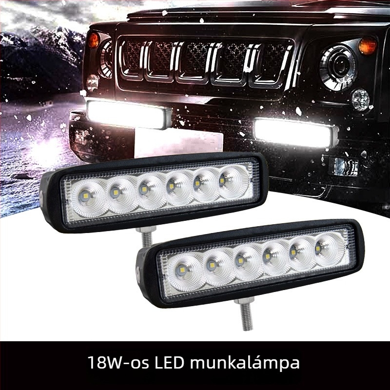 LED munkalámpa, 18W, 12-24V, 5000 lm, 6000K, Modell YY-04-2x18fgb-f