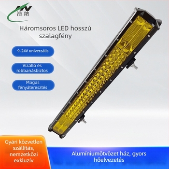 LED H28 háromsoros LED-szalag világítás, vízálló, 9-24V, 14400 lm, 5000–6000K, 50 000 óra