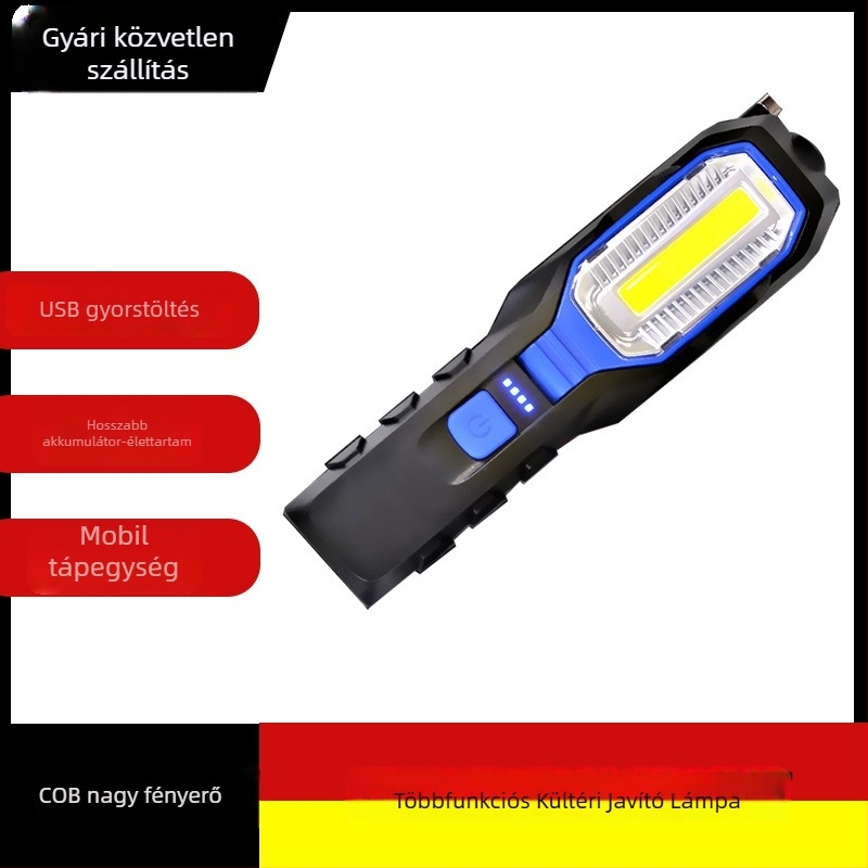 Mágneses alapú LED munkalámpa autójavításhoz