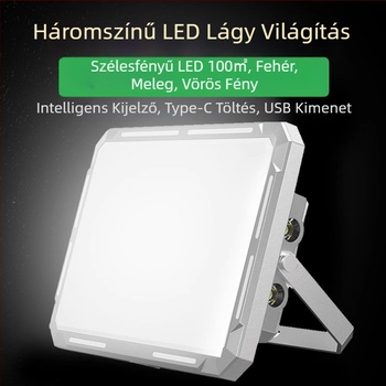 Erős mágneses kültéri munkalámpa, újratölthető LED-del, 50W, autójavítás és vészvilágítás