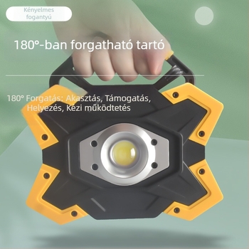 Multifunkciós munka lámpa nagy fényerővel, USB világítás, akkumulátoros működés, 20W, 6600 mAh, fényforrás: izzó, hatótáv 50 m alatt